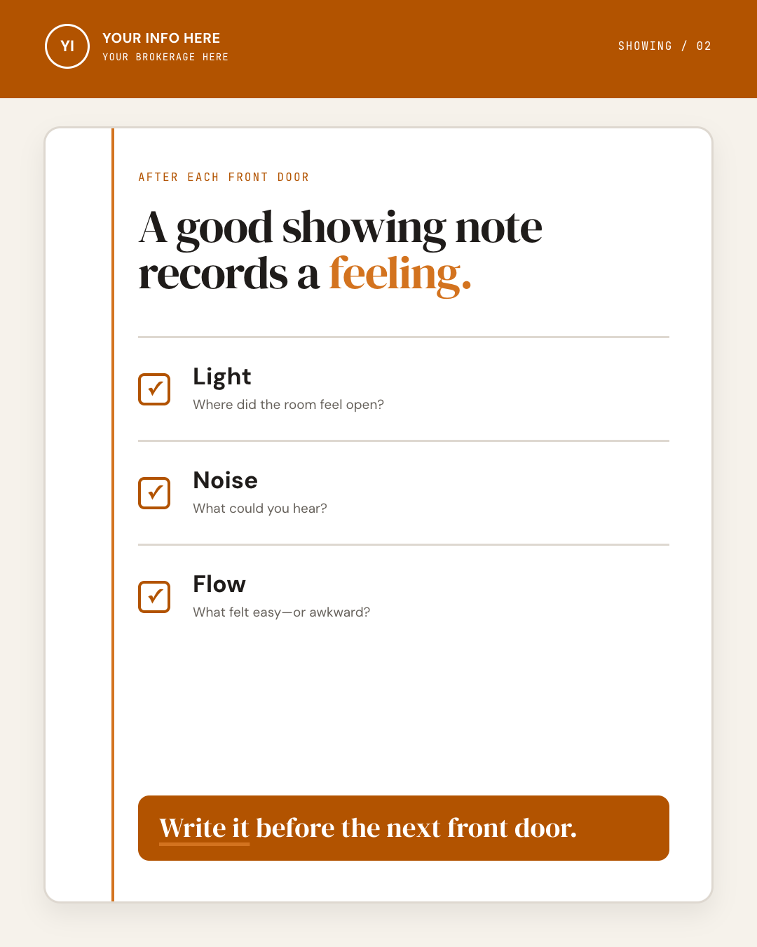 Showing notes generic branded still demonstration